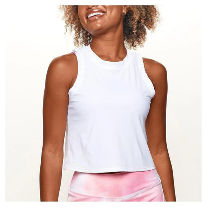 Women's Ruffle Crop Tennis Tank White-Apparel-Bobbe-114062-DEFAULT-L-Tennis Express