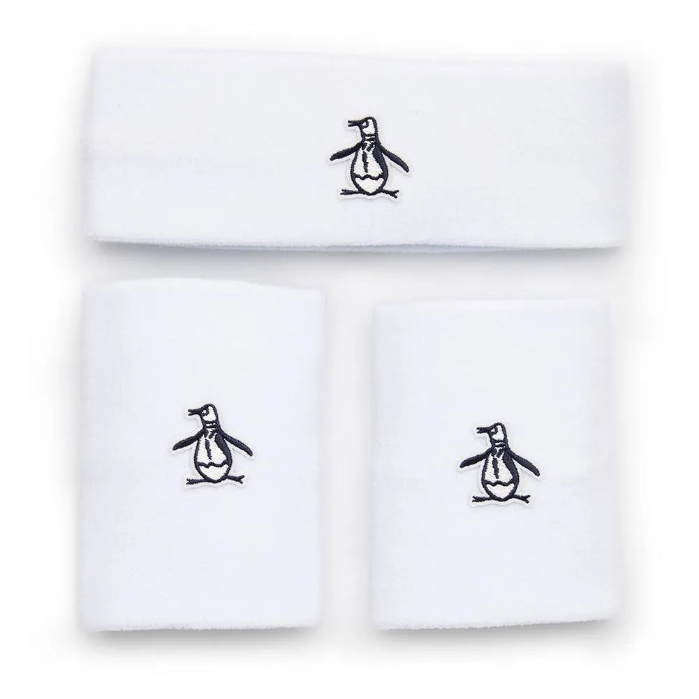 Men's Solid Head and Wristband Set-Accessories-Penguin-114232-118_BRIGHT_WHITE-L-Tennis Express