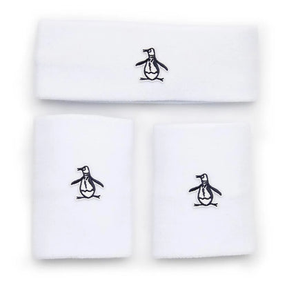 Men's Solid Head and Wristband Set-Accessories-Penguin-114232-118_BRIGHT_WHITE-L-Tennis Express