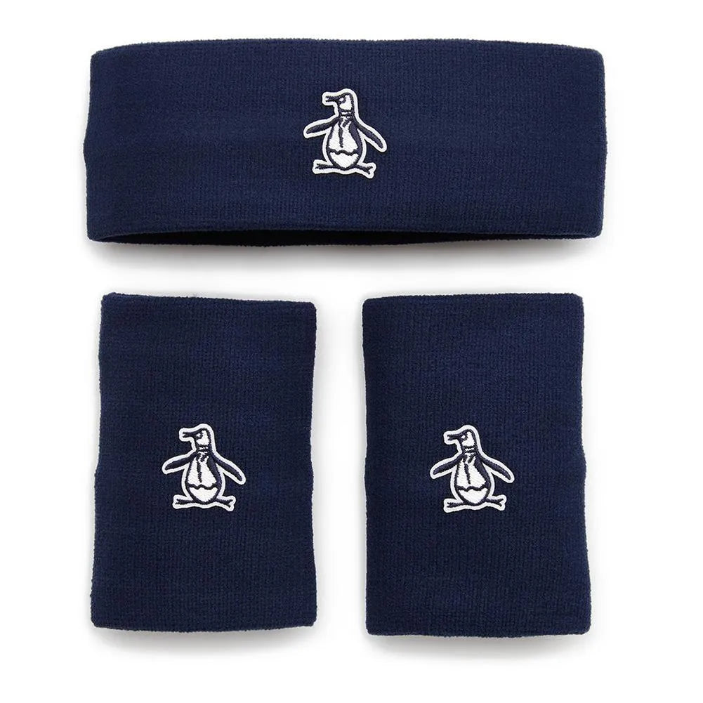 Men's Solid Head and Wristband Set-Accessories-Penguin-114232-417_BLACK_IRIS-L-Tennis Express