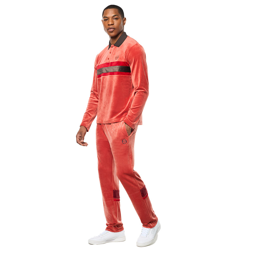 Sergio Tacchini Banda Velour Polo - Hot Sauce