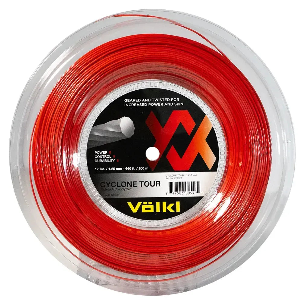 Cyclone Tour 17G/1.25MM Red Reel Tennis String