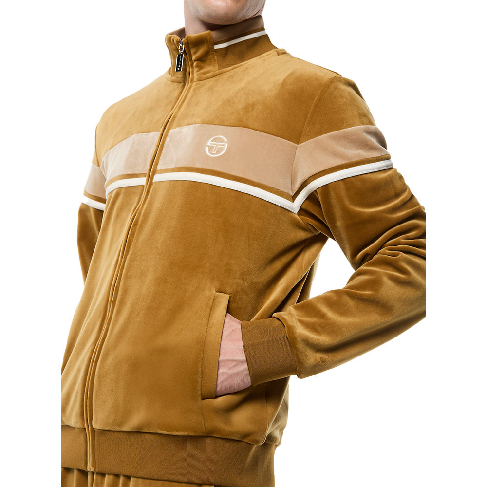 Sergio Tacchini Damarindo Velour Track Jacket - Bronze Brown