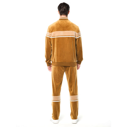 Sergio Tacchini Damarindo Velour Track Jacket - Bronze Brown