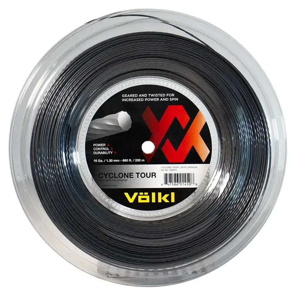 Cyclone Tour 16G Reel Tennis String Anthracite-Strings-Volkl-160564-1-Tennis Express