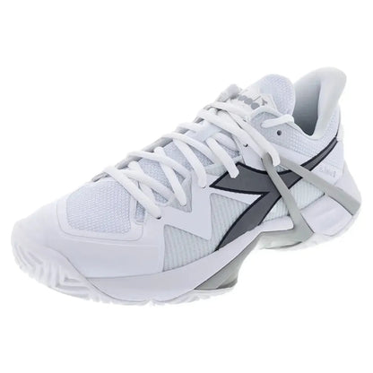 Men's B.Icon 2 AG Tennis Shoes White and Silver-Footwear-Diadora-179099-C6103BF2401copy-Tennis Express