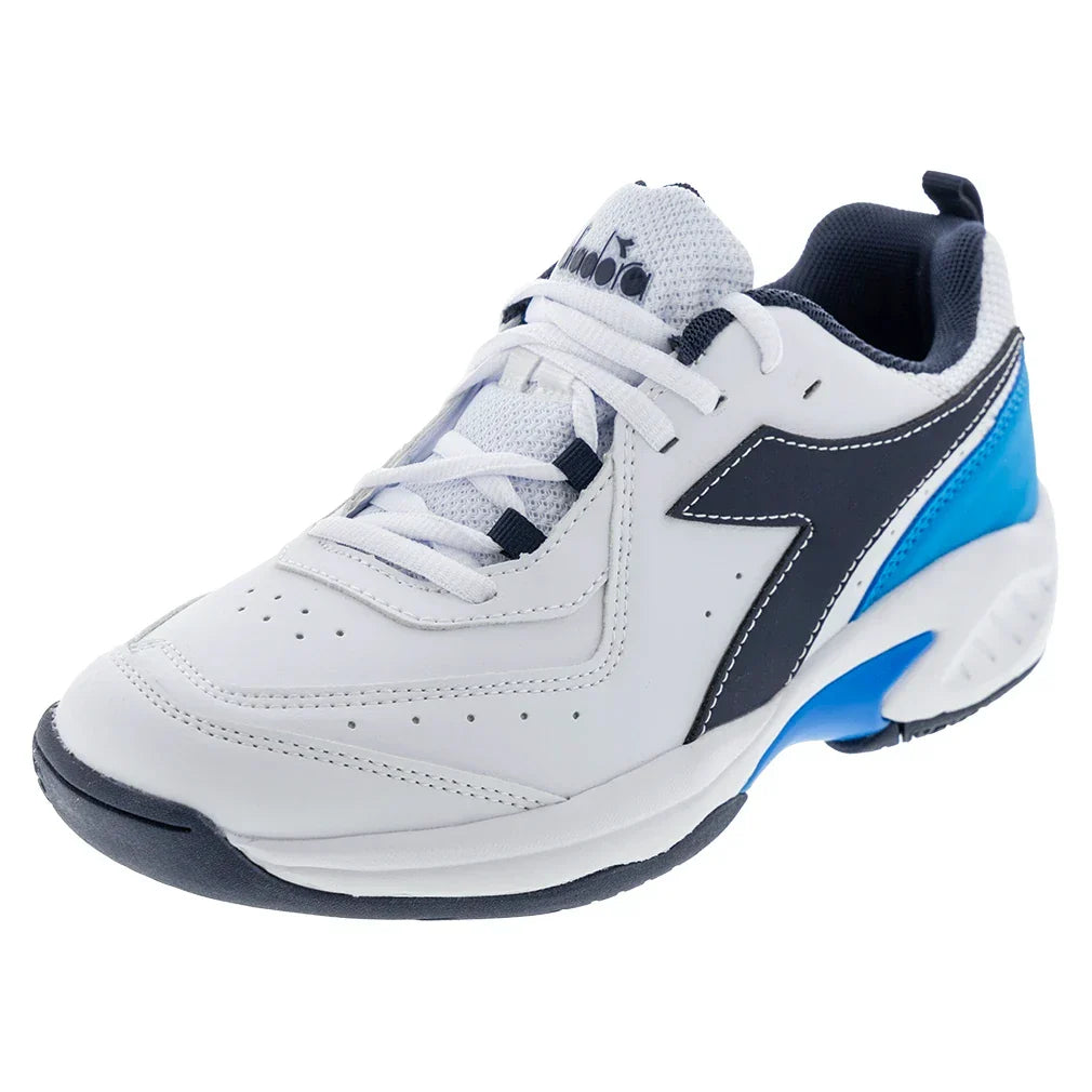 Juniors' S. Challenge 5 SL Tennis Shoes White and Blue Corsair-Footwear-Diadora-179102-C1494F25copy-Tennis Express