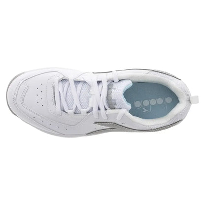 Juniors' S. Challenge 5 SL Tennis Shoes White and Silver