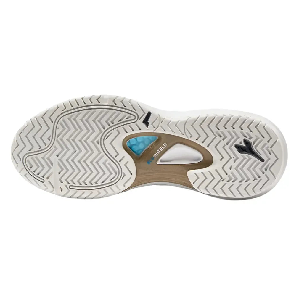 Women's Speed Blushield Fly 4 Tennis Shoes White and Blue Corsair