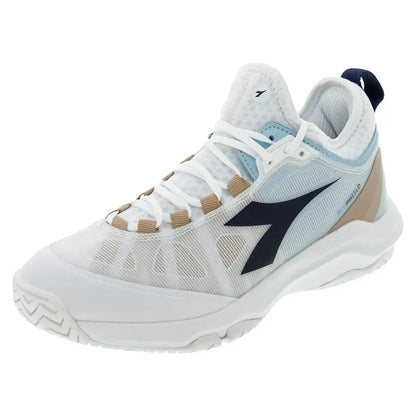 Women's Speed Blushield Fly 4 Tennis Shoes White and Blue Corsair-Footwear-Diadora-179506-C1494S25copy-Tennis Express