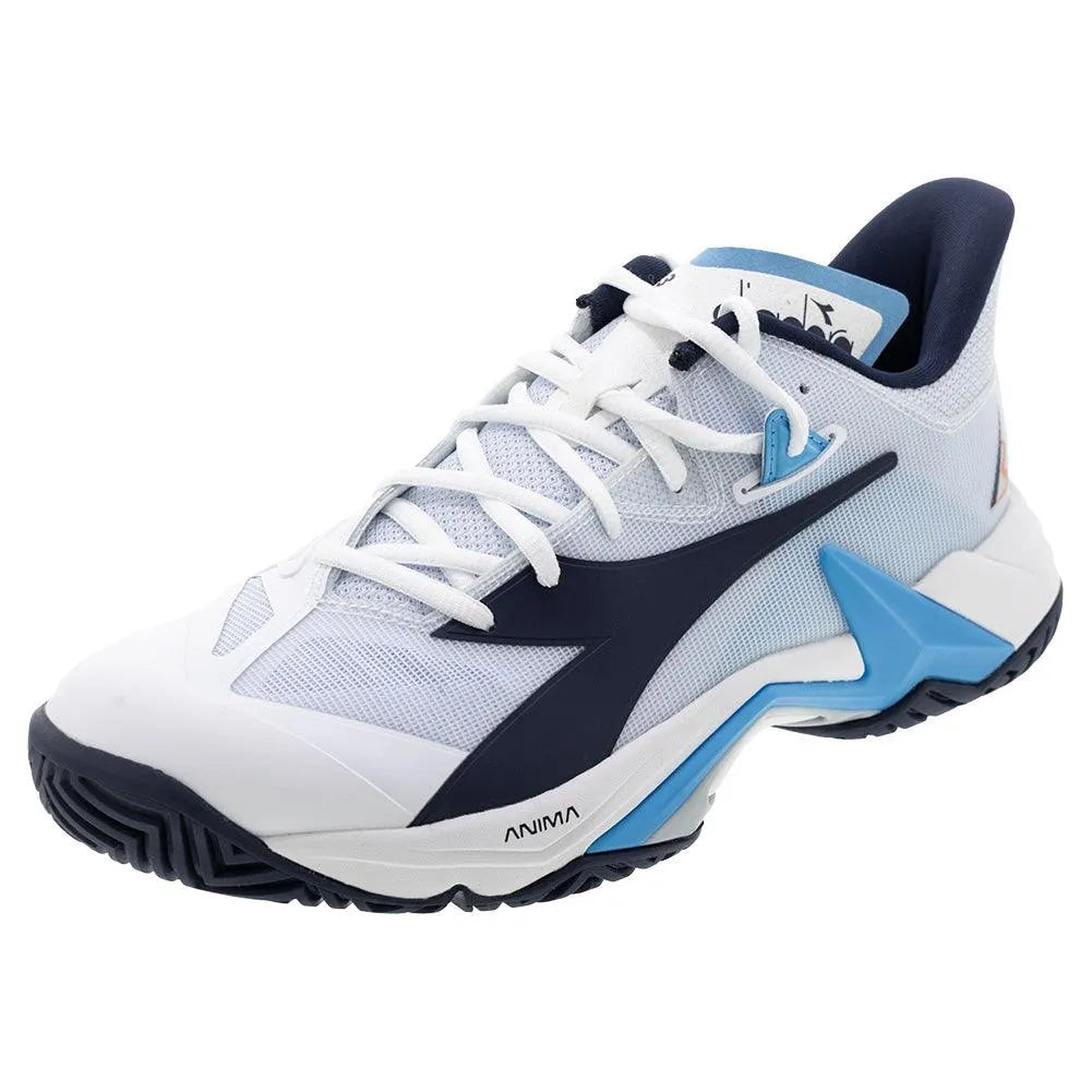 Men's B.Icon 3 Tennis Shoes White and Blue Corsair-Footwear-Diadora-181461-C1494S2501-Tennis Express