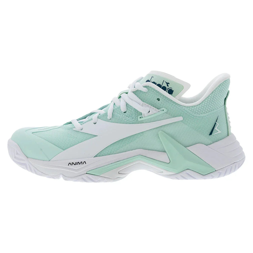 Womens B. Icon 3 AG Tennis Shoes Bay and White