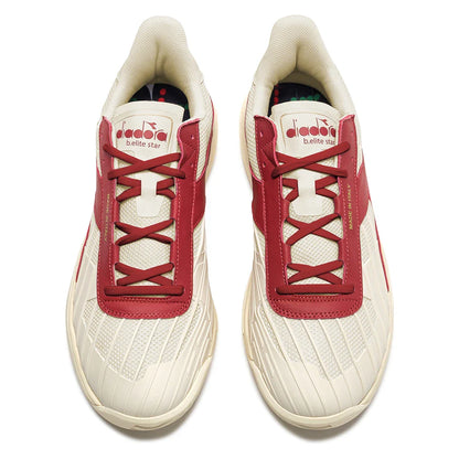 B. Elite Star Tennis Shoes Whisper White and Garnet