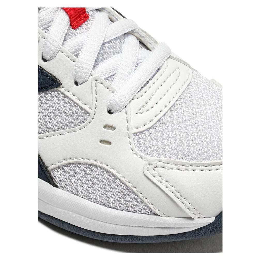 Juniors S Challenge 6 SL Tennis Shoes White and Blue Corsair