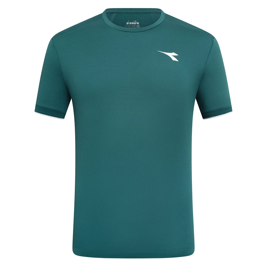 Men's Match FIBRAZERO Tennis Top-Apparel-Diadora-70092 Spruce Green-S, [current_file_name-Tennis Express