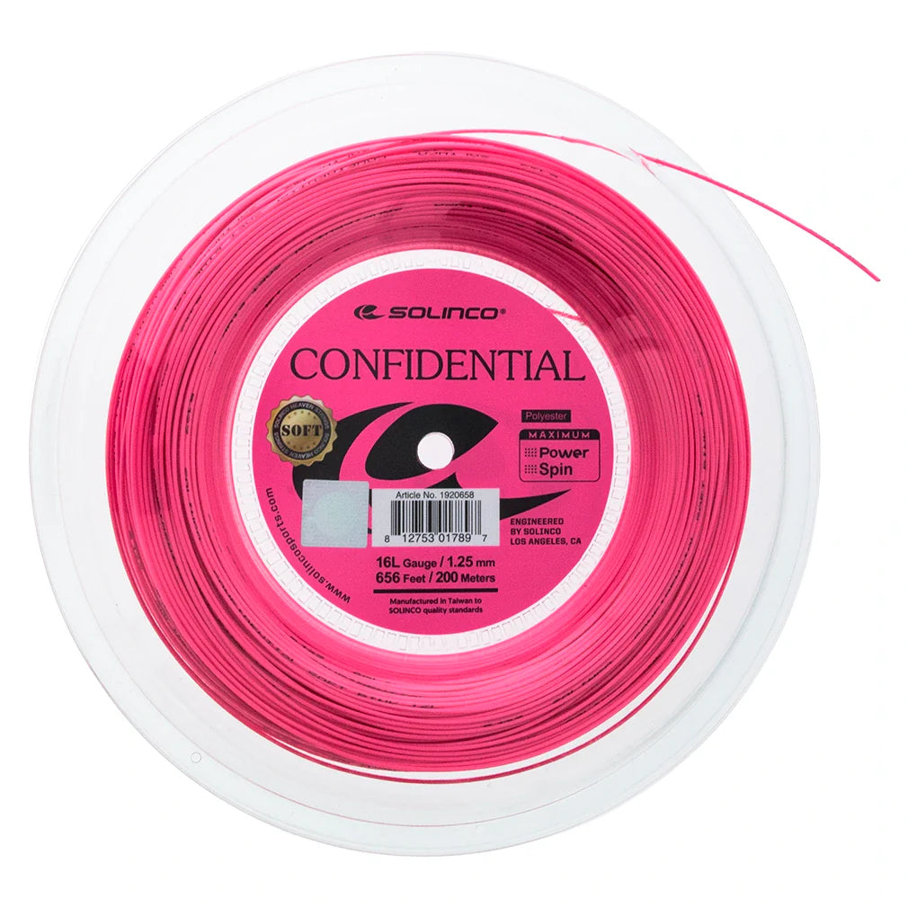 Confidential Soft Pink Tennis String Reel-Strings-Solinco-192065R01copy-Tennis Express