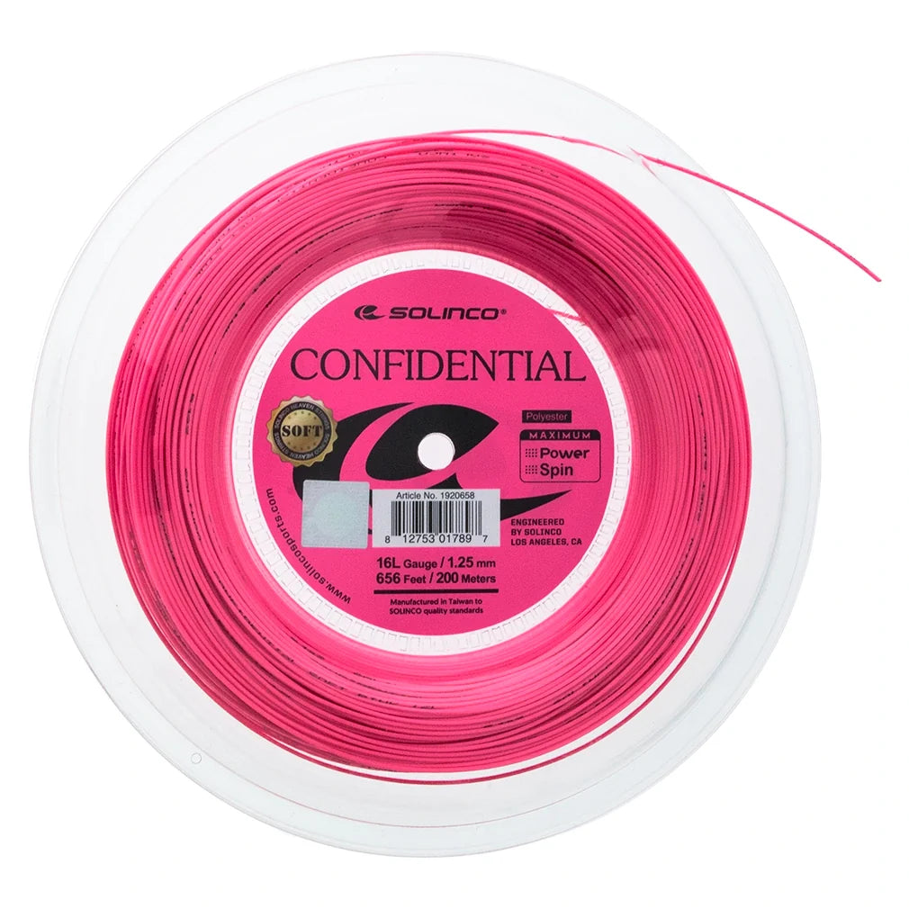 Confidential Soft Pink Tennis String Reel-Strings-Solinco-192065R01copy-Tennis Express