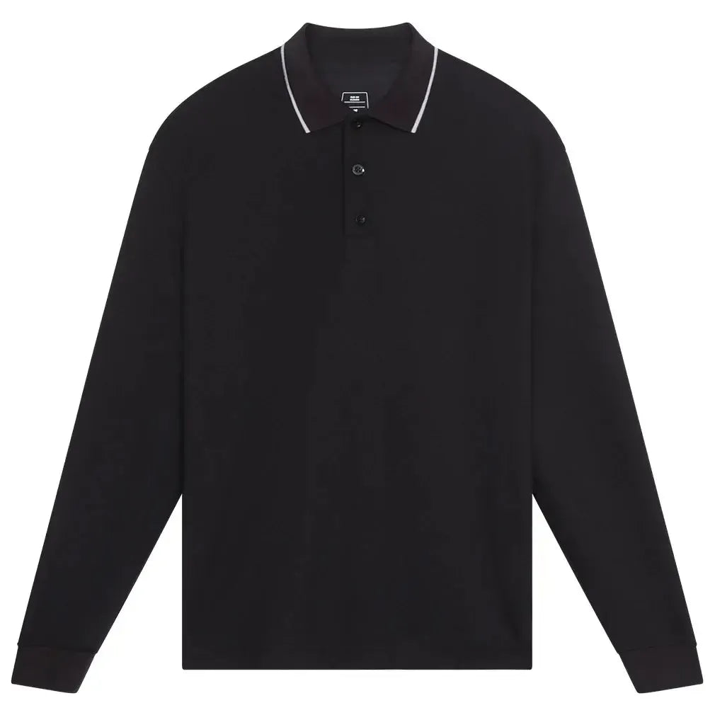 Men's Courtside Long Sleeve Tennis Polo Black