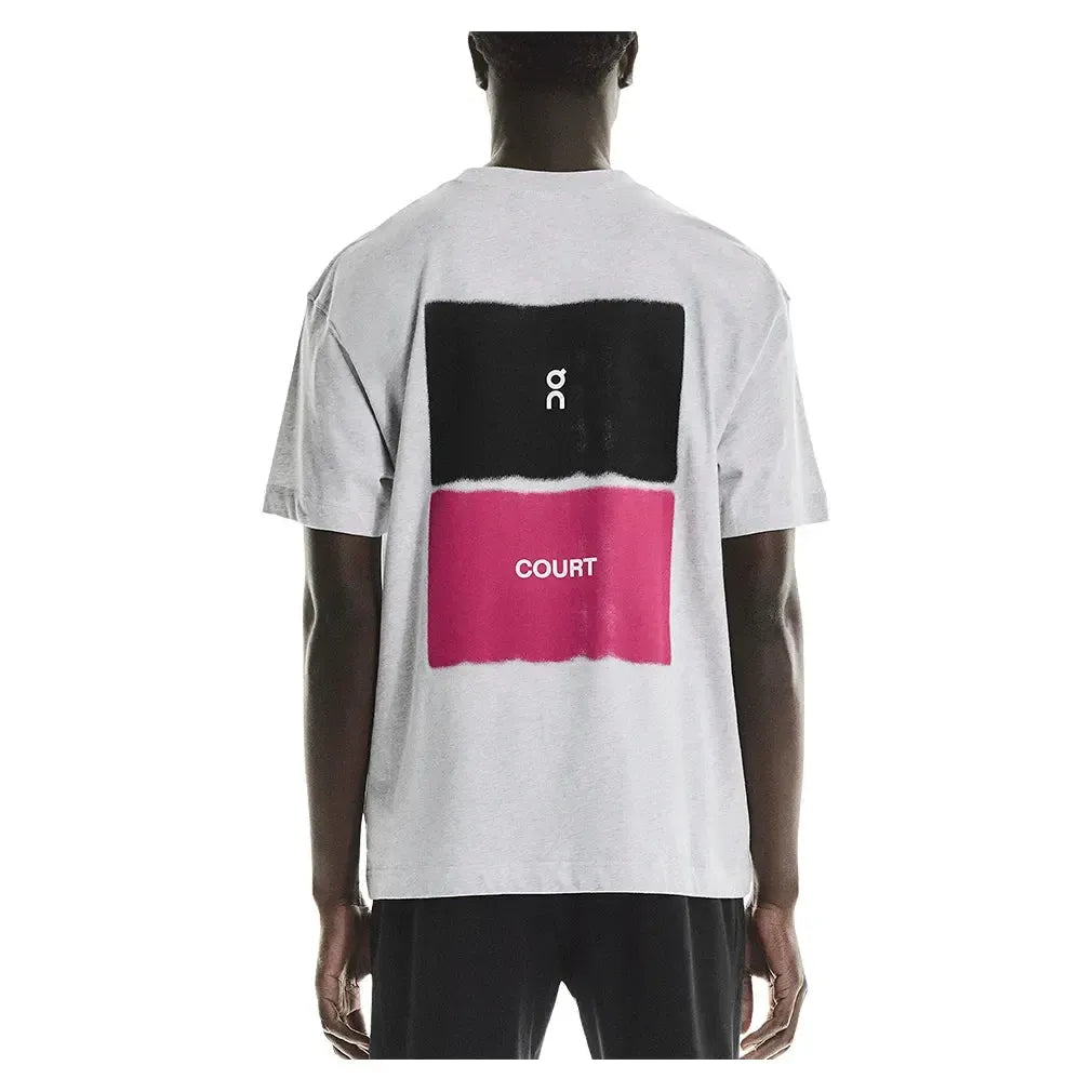 Men's Club Court Tennis Top Heather Gray and Pink
