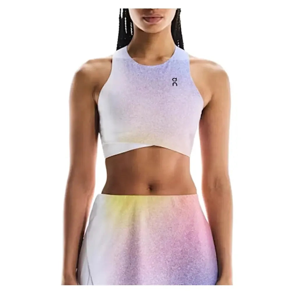 Women's Court Crop Tennis Top White and Indigo-Apparel-On-1WF11270629-U25-Tennis Express