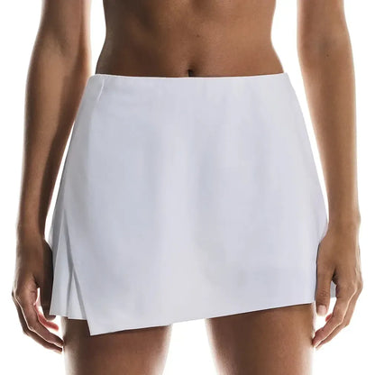 Women's Court Side Pleat Tennis Skort White-Apparel-On-1WF11290069-F25-Tennis Express