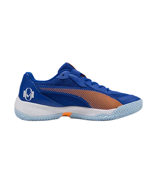 Padel Shoes Puma Nova Court Blue Fire/White/Red 2025 Momo Gonzalez