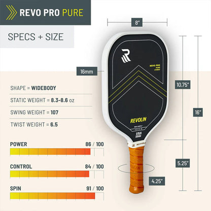 Revolin Sports Pickleball Revo Pro Pure Pickleball Paddle