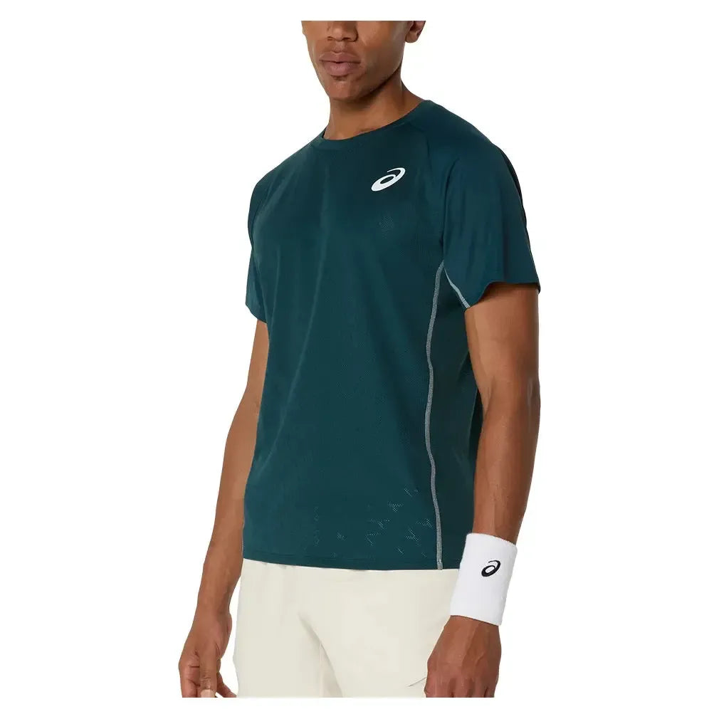 Men's Match ACTIBREEZE Short Sleeve Tennis Top Saxon Green