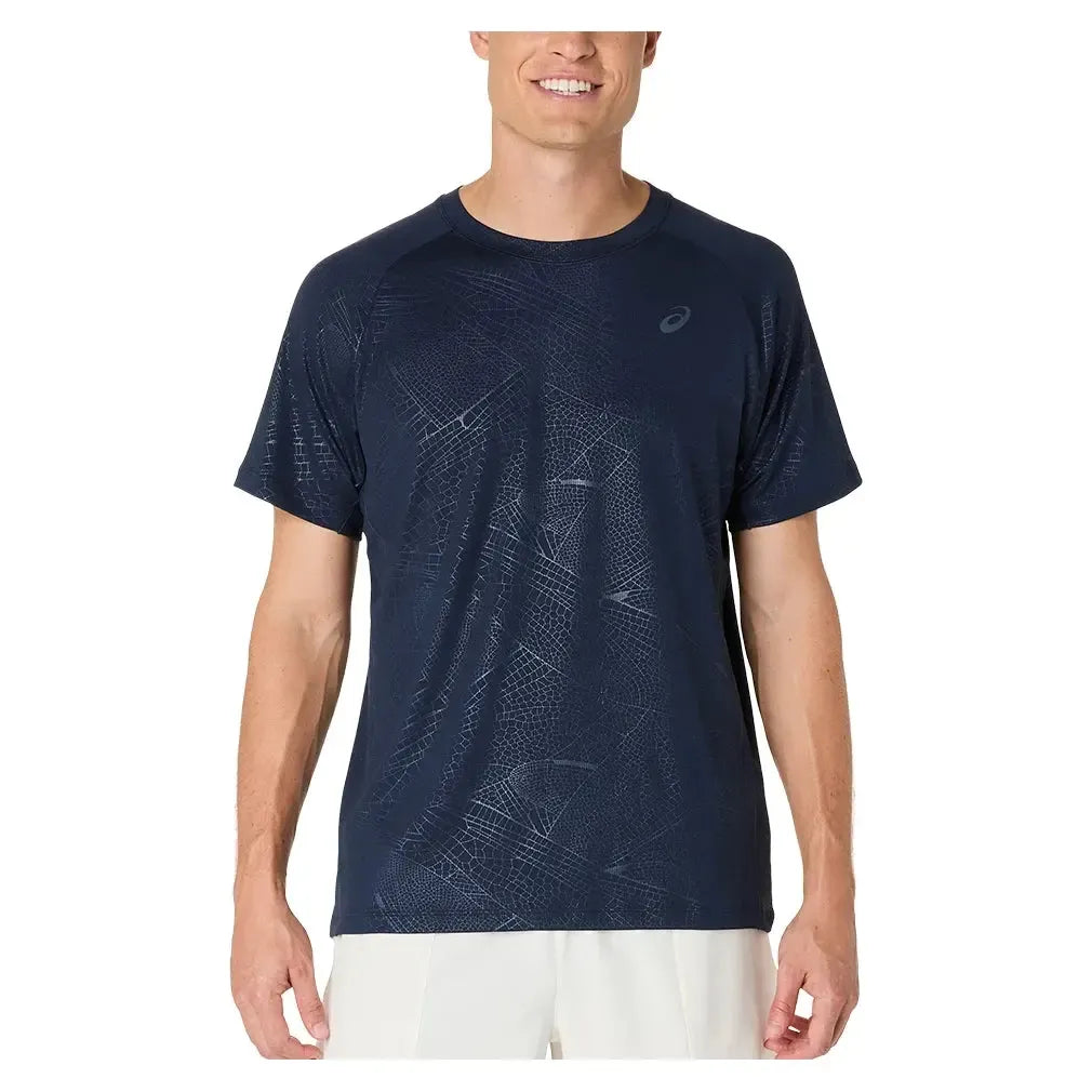Men's Game All Over Print Short Sleeve Tennis Top-Apparel-Asics-2041A353-F25-400-3-Tennis Express