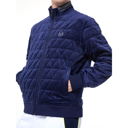 Sergio Tacchini Redi Quilted Velour Bomber Jacket - Maritime Blue