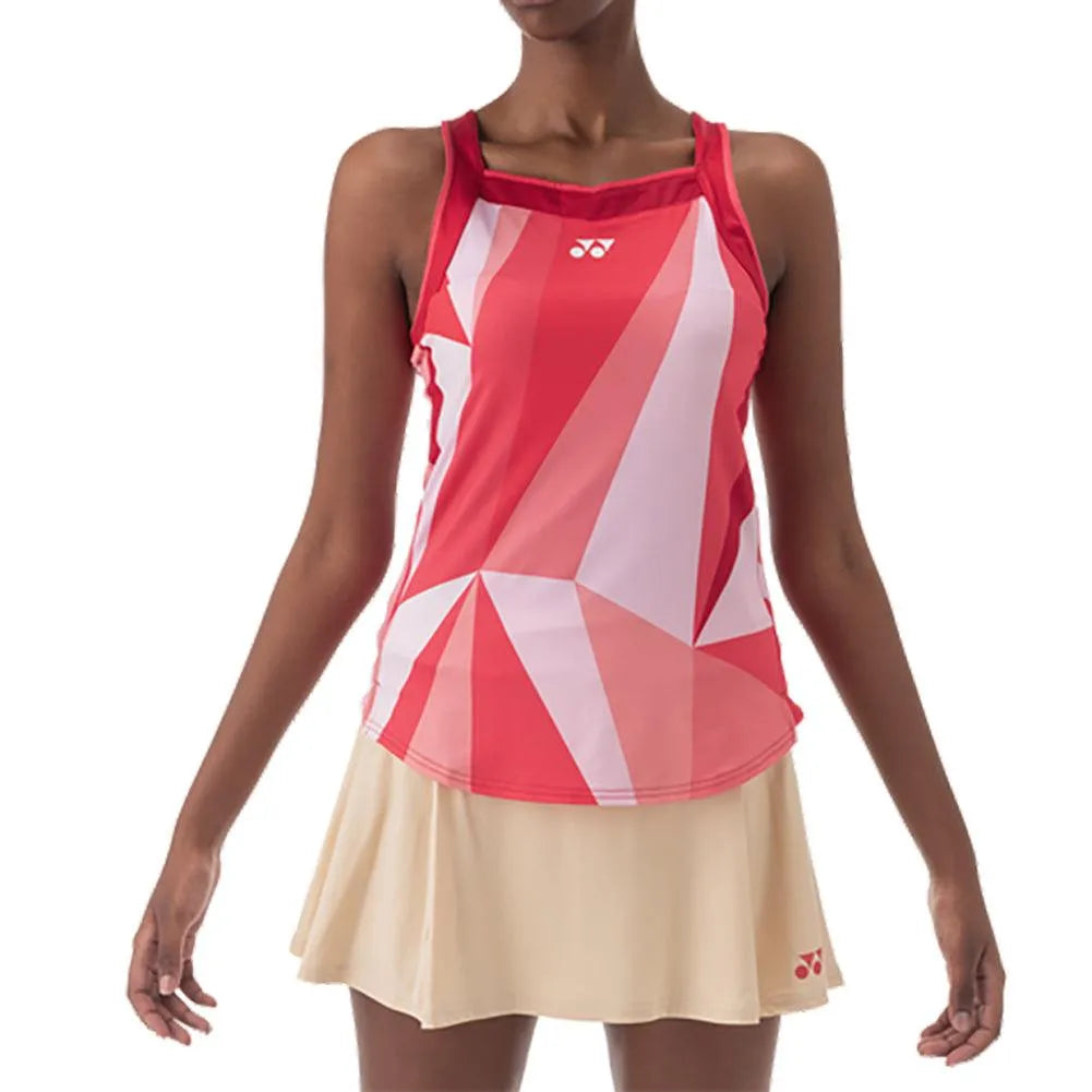 Women's Pattern Tennis Tank Top Tango Red