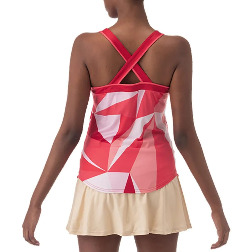 Women's Pattern Tennis Tank Top Tango Red