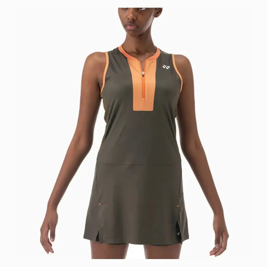 Women's Tournament Tennis Dress with Inner Shorts-Apparel-Yonex-20835-F25-Brown-Tennis Express
