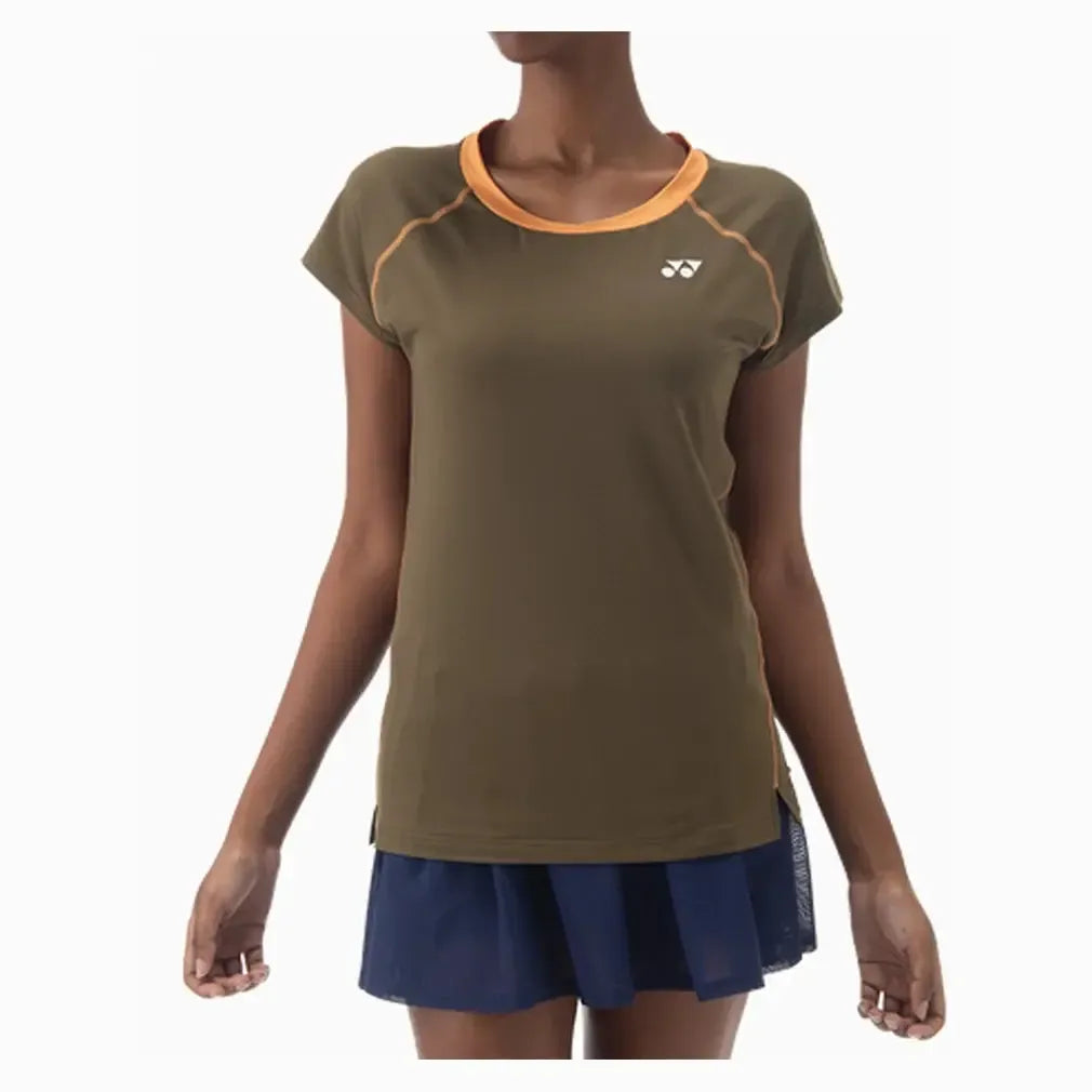 Women's Tournament Tennis Top Oil Brown-Apparel-Yonex-20839OBR-F25-Tennis Express