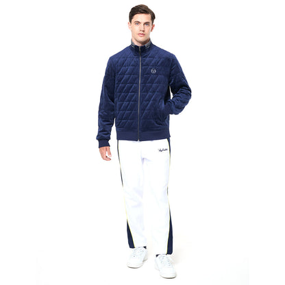 Sergio Tacchini Redi Quilted Velour Bomber Jacket - Maritime Blue