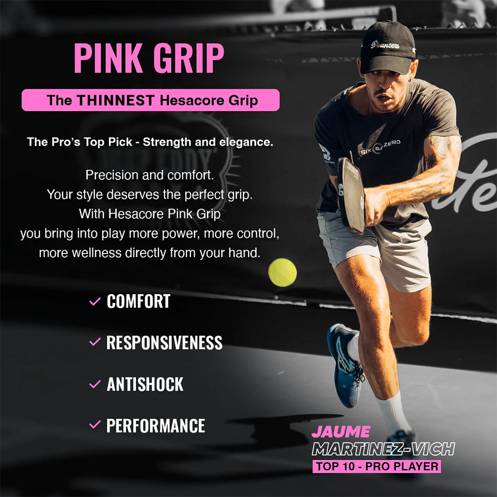 Hesacore Pickleball Grip - 5.25 Inches Long - Regular Feel - Pink