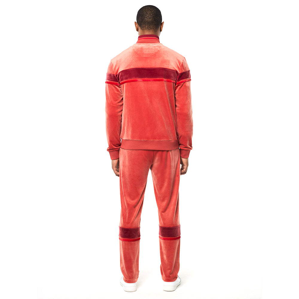 Sergio Tacchini Damarindo Velour Track Jacket - Hot Sauce