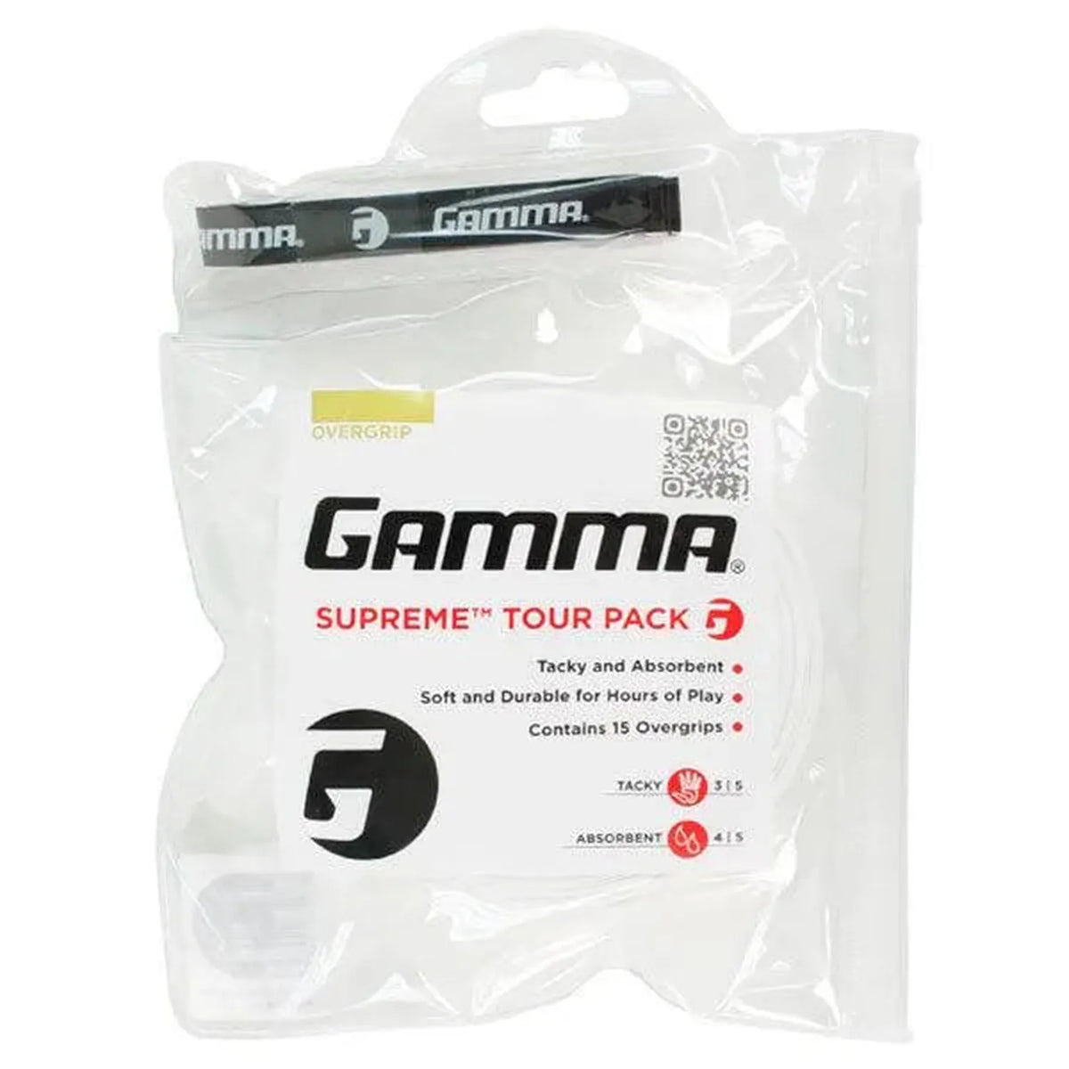 Supreme Tour Pack Overgrips 15 Pack White-Accessories-Gamma-2254-DEFAULT-L-Tennis Express