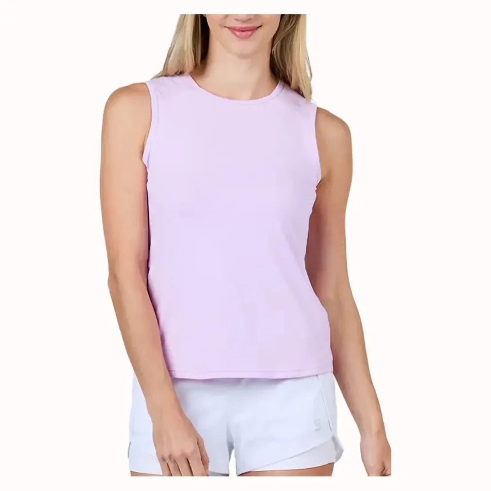 Women's Sleeveless Tennis Top Lavender-Apparel-Sofibella-2292MYS-LAVH25-Tennis Express