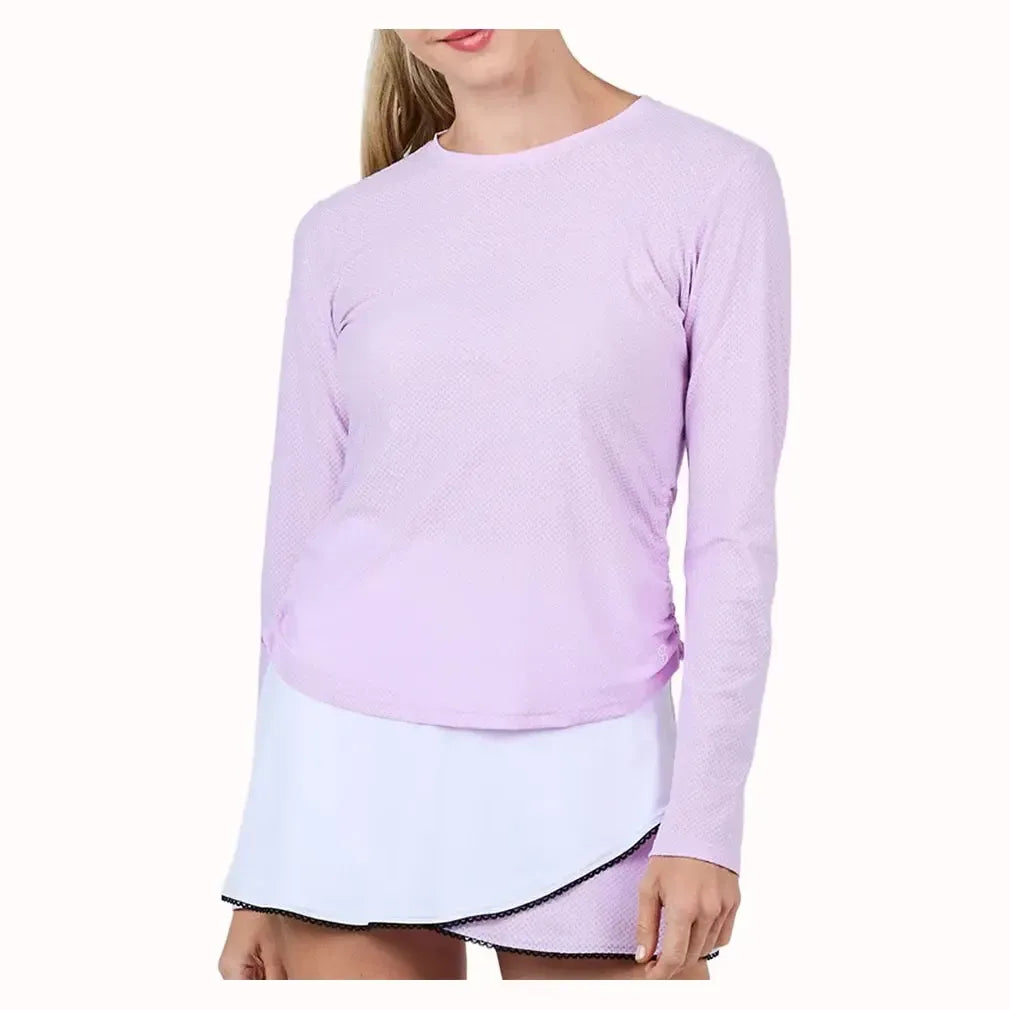 Women's Long Sleeve Tennis Top Lavender-Apparel-Sofibella-2293MYS-LAVH25-Tennis Express