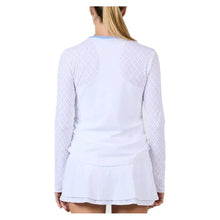 Women's Long Sleeve Tennis Top Grid Jacquard and Periwinkle