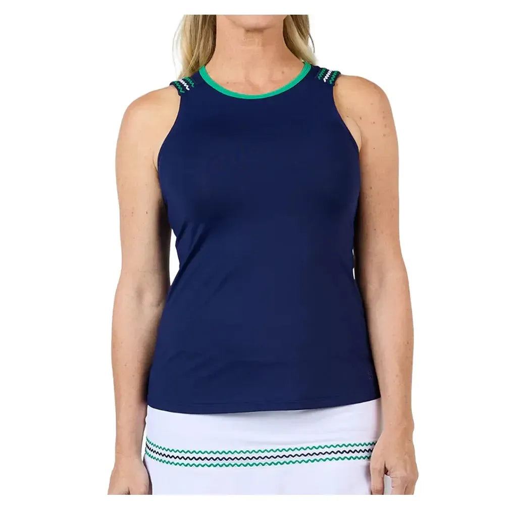 Women's Tennis Tank Navy-Apparel-Sofibella-2295GRS-NVYU25-Tennis Express