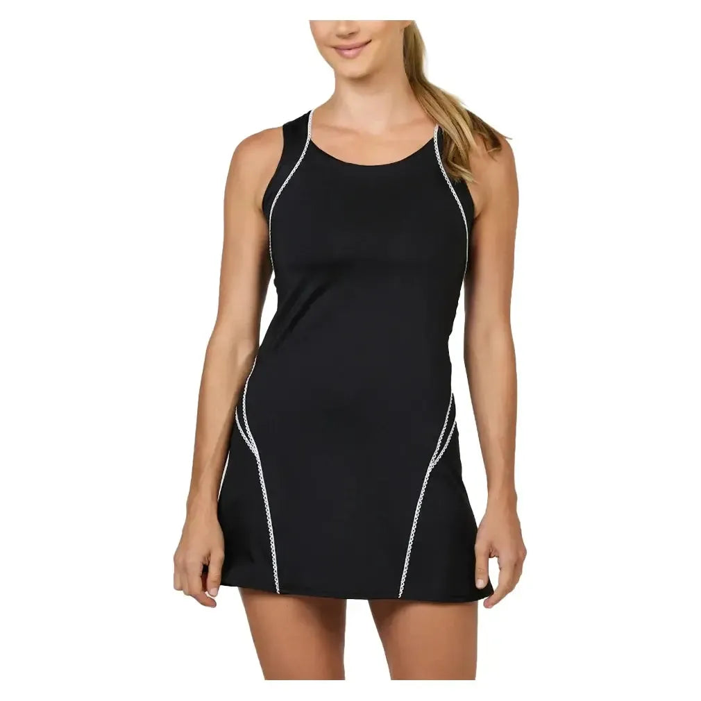 Women's Tennis Dress Black-Apparel-Sofibella-2303MYS-BLKH25-3-Tennis Express