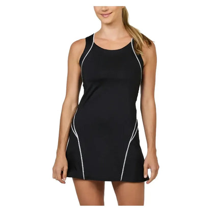 Women's Tennis Dress Black-Apparel-Sofibella-2303MYS-BLKH25-3-Tennis Express