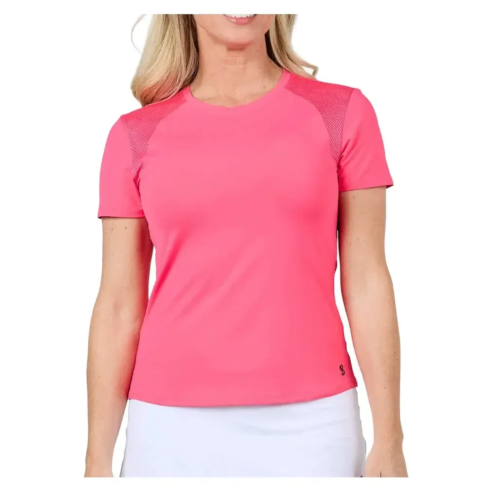 Women's Short Sleeve Tennis Top Amore-Apparel-Sofibella-2344AMR-AMRF25-Tennis Express