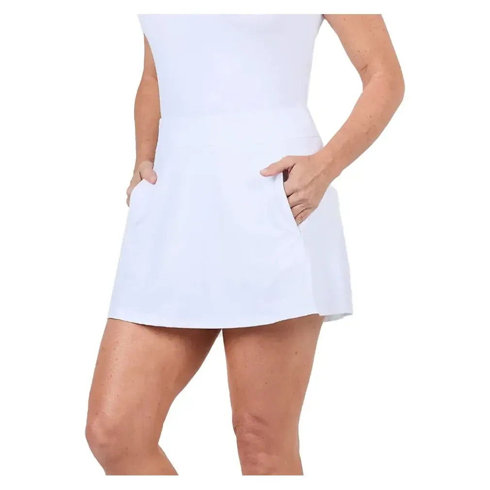 Women`s 15 Inch Tennis Skort White-Apparel-Sofibella-2352TRE-WHTU25_f4e7d9b8-9259-4da5-9c0a-fcc567e69511-Tennis Express