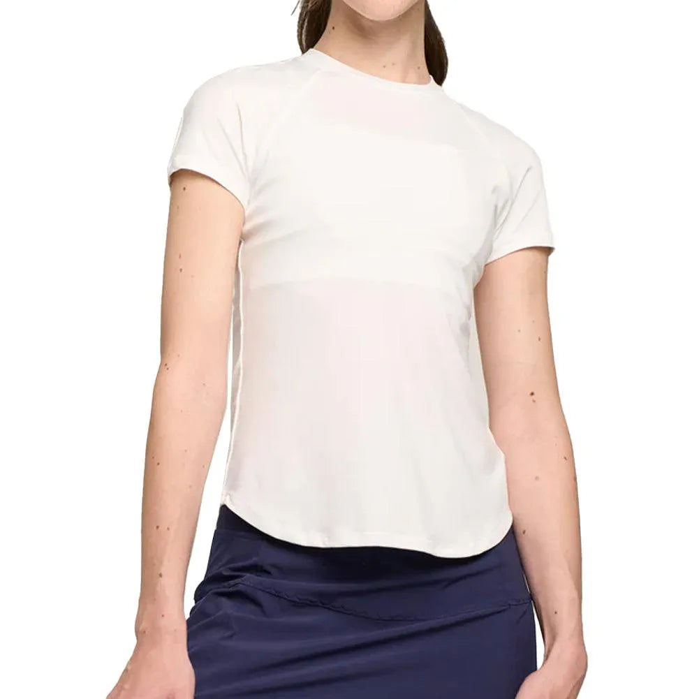 Women's Fitted Raglan Tennis Top White-Apparel-Lija-24A-1695T4H24-Tennis Express