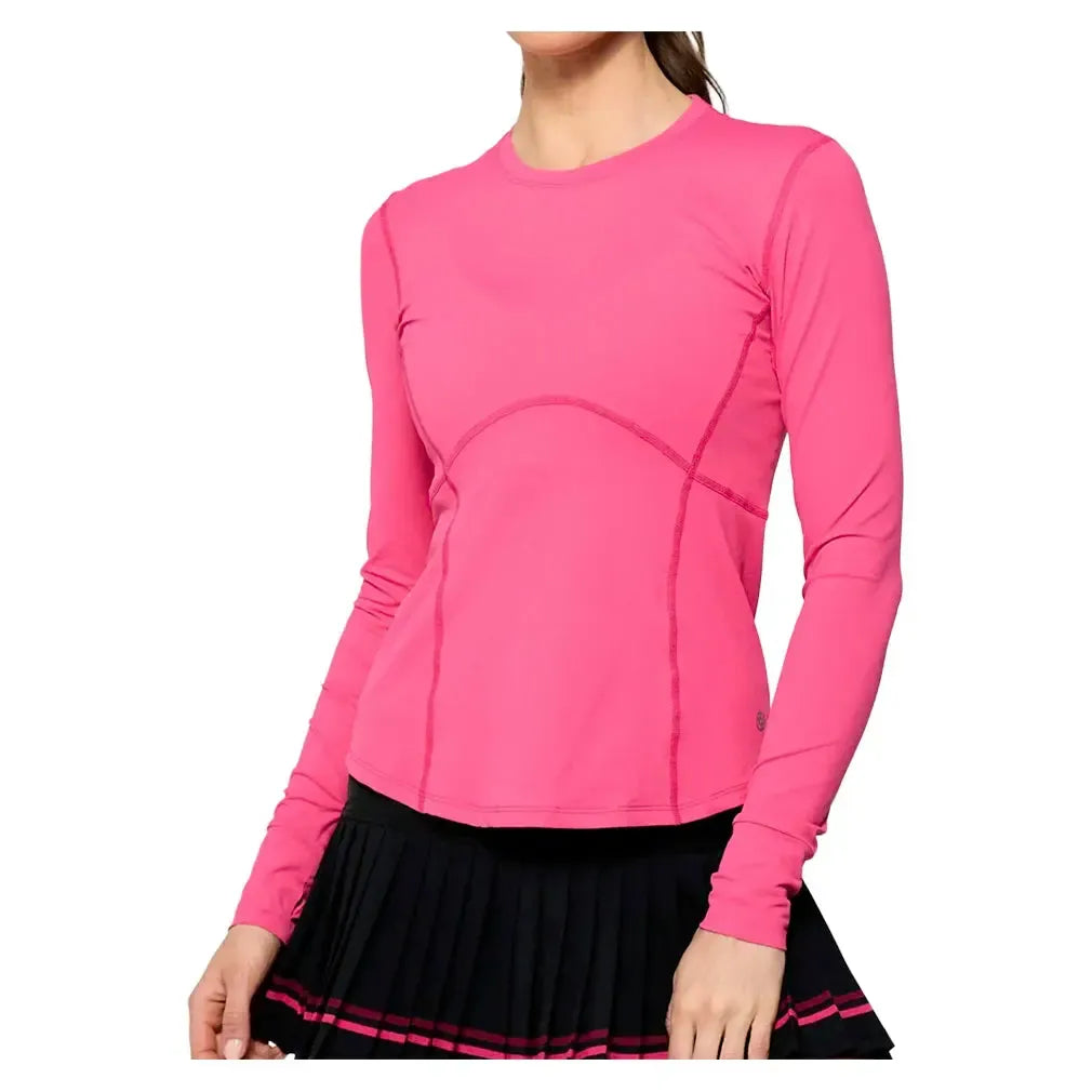 Women's Titan Long Sleeve Tennis Top Bright Pink-Apparel-Lija-25A-1945EBPH25-Tennis Express