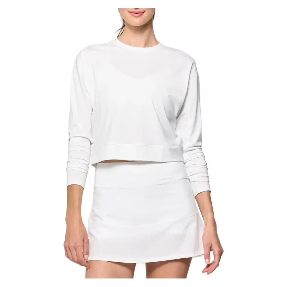 Women's Rally Tennis Top White-Apparel-Lija-25A-1985T3F25_f962f2a4-a00d-4790-bf4e-eb16430badec-Tennis Express