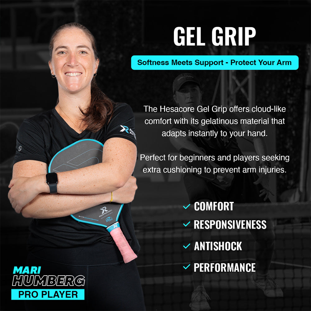 Hesacore Pickleball Gel Grip - 5.25 Inches Long - Soft Feel - Light Blue